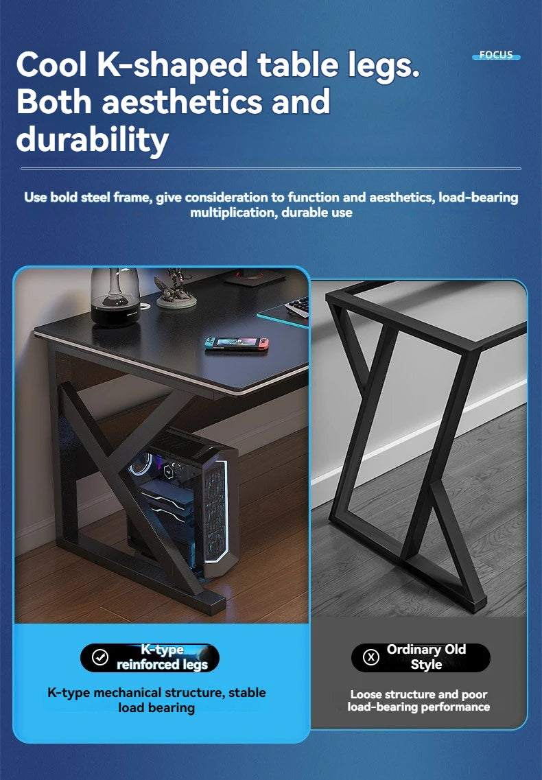 Bureau Ordinateur Moderne – Maison, Étudiant, Gaming & Travail