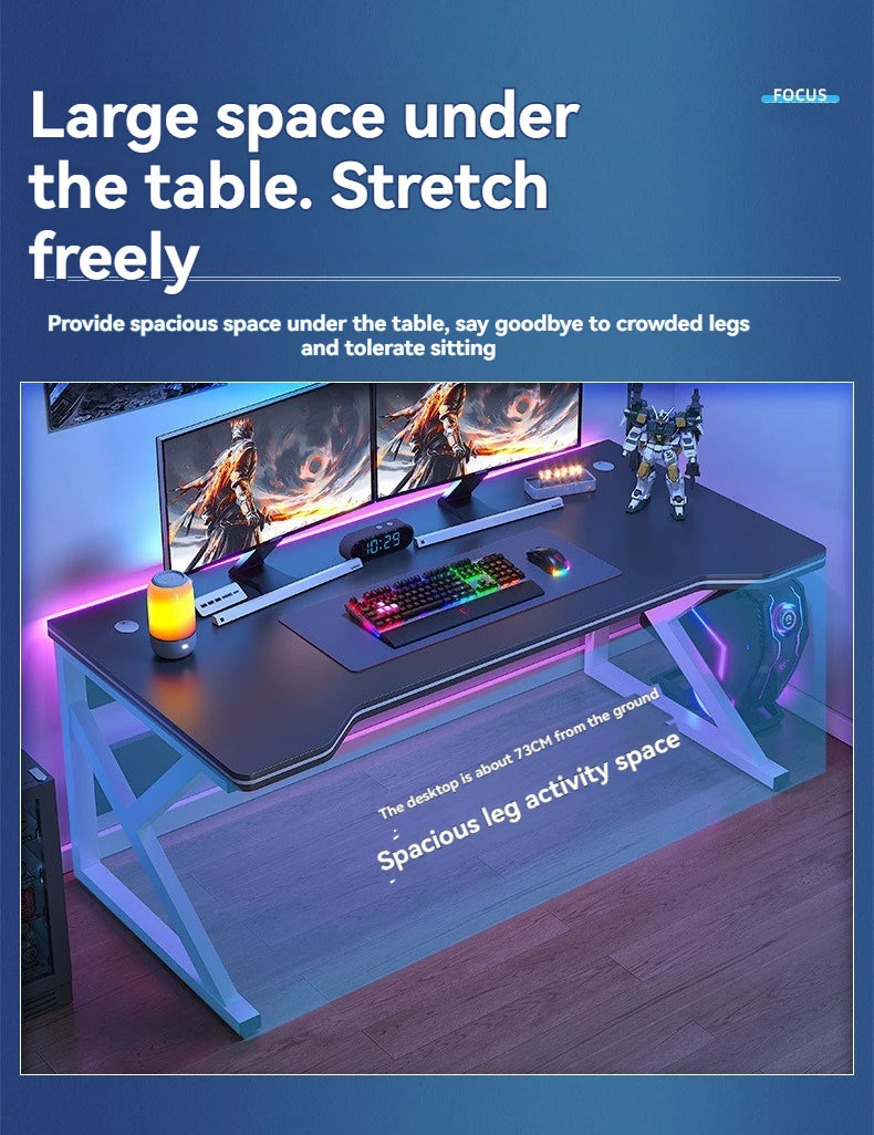 Bureau Ordinateur Moderne – Maison, Étudiant, Gaming & Travail